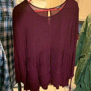 American Eagle burgundy blouse